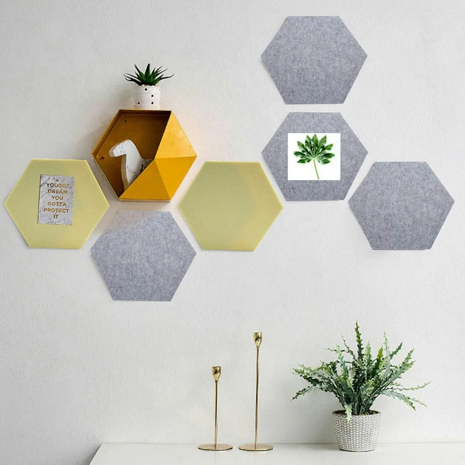 36PCS Hexagon Acoustic Foam Panels Sound Absorbing Wall Proof Noises Tiles I2M9