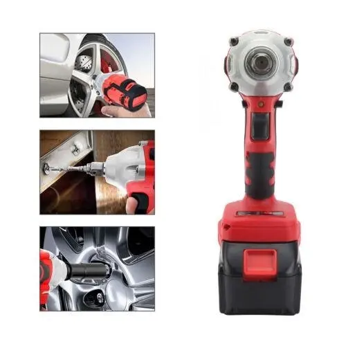 Cordless Power Impact Wrench Brushless Rattle Gun Drill Tool Socket w/ 2 Battery