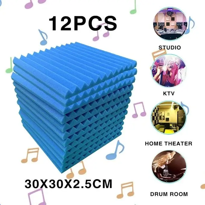 24 Pcs Acoustic Panel Soundproof Studio Foam for Wall Sound-Absorbing Panel | Blue