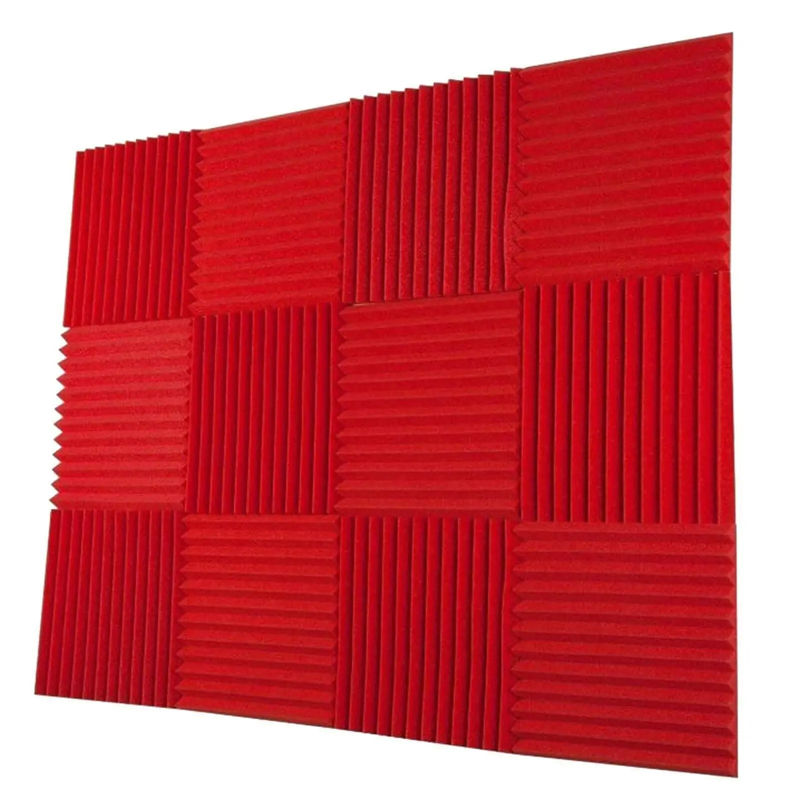 24Pcs Sound-absorbing Foam Wall Home Scene Layout Indoor Sound-absorbing Cotton | Red