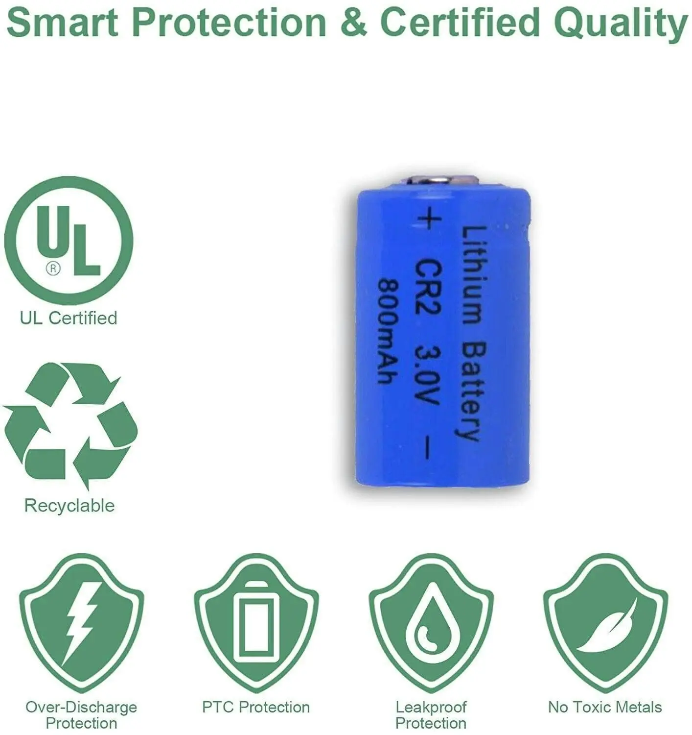 8 Pcs High quality 800mAh 3V CR2 lithium battery for GPS security system camera medical equipment