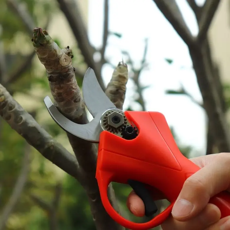 Wireless Electric Pruning Shears Li-ion Secateur Garden Branch Cutter Tools   with 2 Battery