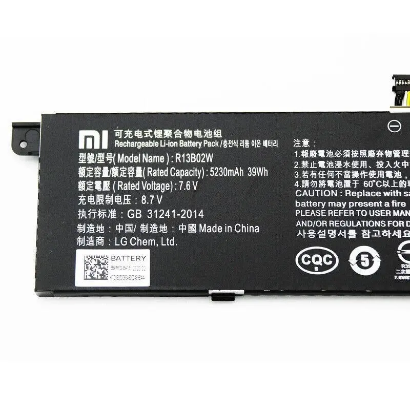 Compatible R13B01W R13B02W 6800mAh Laptop Battery for Xiaomi Mi Air 13.3" Series