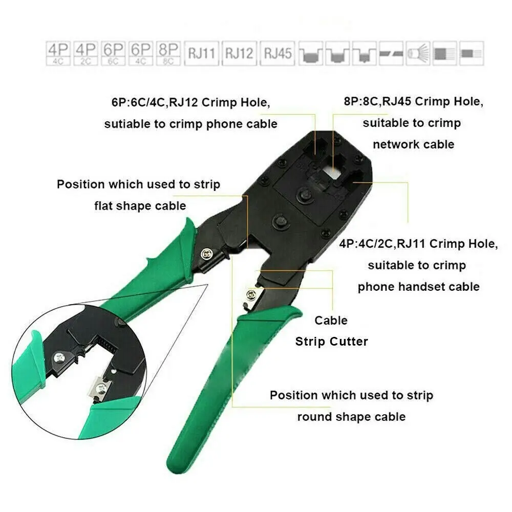 Lan Network Cable Tool Tester Crimper RJ45 Ethernet LAN Kit Crimping Set CAT 5 6