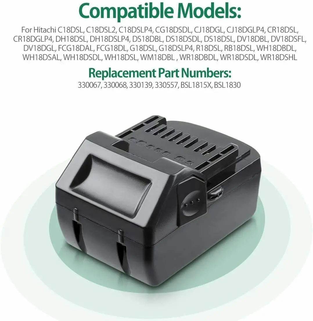 Hitachi & HiKOKI BSL1860 18V 5.0Ah Lithium-Ion Slide on Battery BSL1815 BSL1840