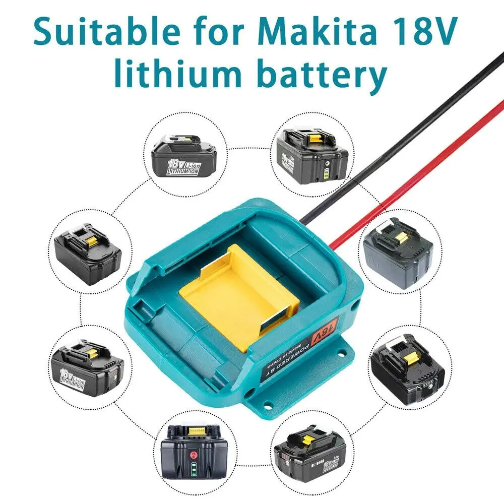 Battery Power Mount Connector Adapter for makita 18V Dock Holder with 14 awg Wires