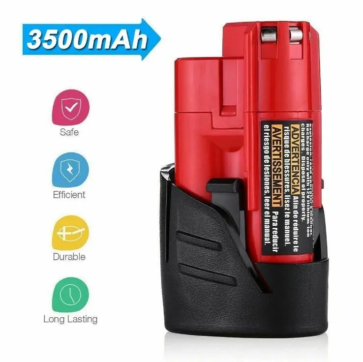 12V 3.5Ah For Milwaukee M12 M12B3 LITHIUM Cordless Battery 48-11-2401 2440 3.5A