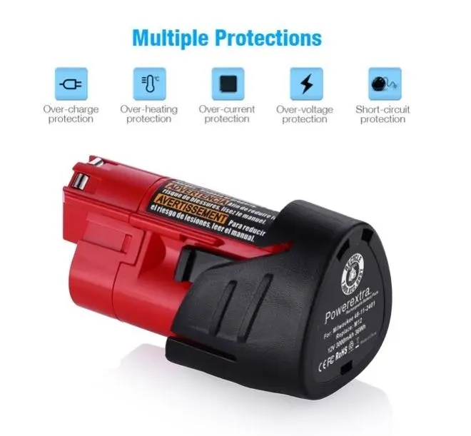 12V 3.5Ah For Milwaukee M12 M12B3 LITHIUM Cordless Battery 48-11-2401 2440 3.5A