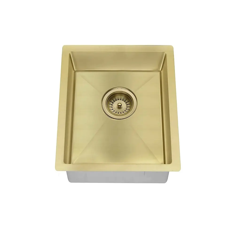 Meir Single Bowl PVD Kitchen Sink 380mm Brushed Bronze Gold MKSP-S380440-BB