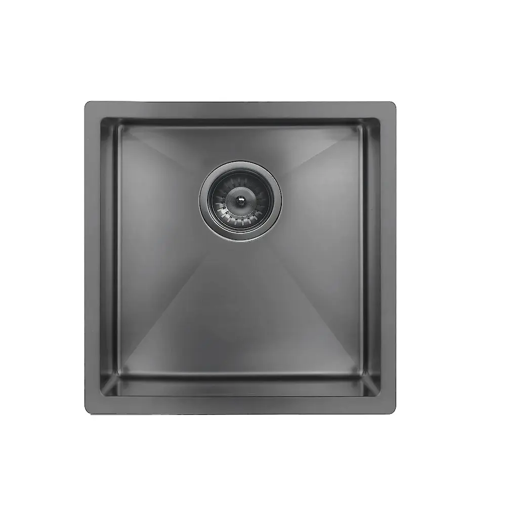 Meir Single Bowl PVD Kitchen Sink 450mm Brushed Gun Metal MKSP-S450450X-PVDGM.