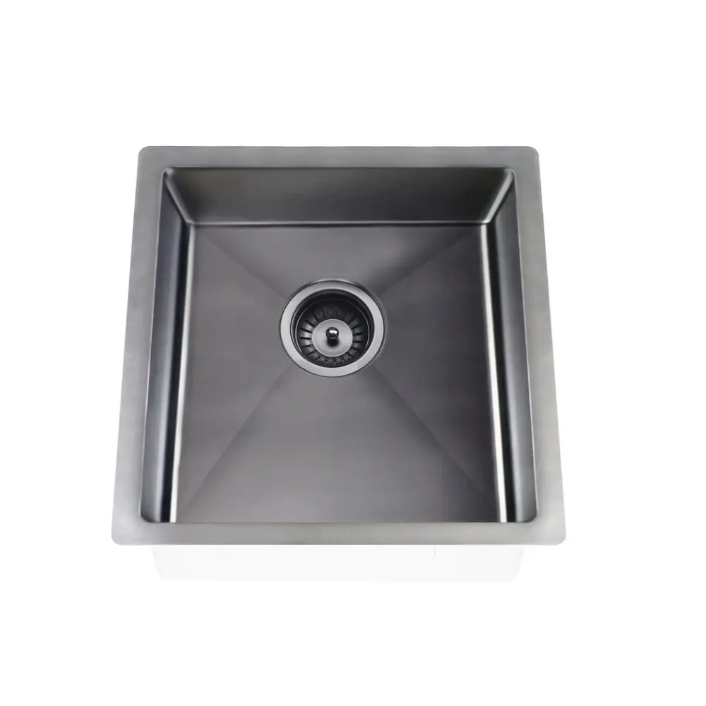 Meir Single Bowl PVD Kitchen Sink 450mm Brushed Gun Metal MKSP-S450450X-PVDGM.