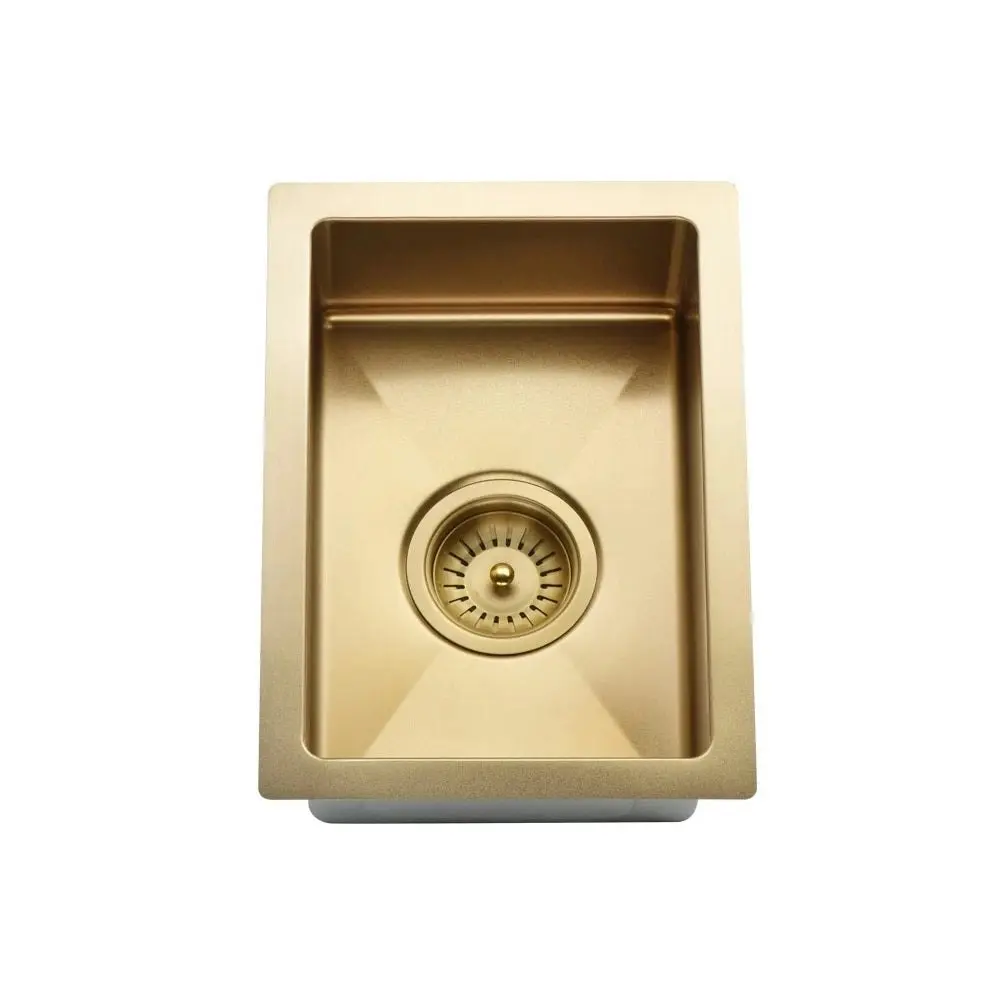 Meir Kitchen Sink Mini - Single Bowl 382 x 272 - Brushed Bronze Gold MKSP-S322222-BB