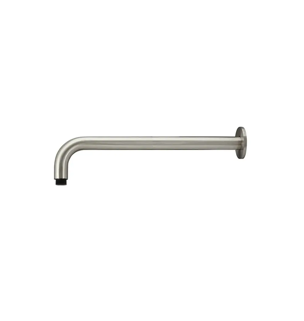 Meir Round Wall Shower Curved Arm 400mm Brushed Nickel MA09-400-PVDBN