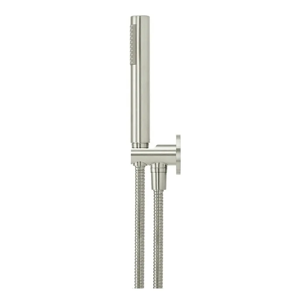 Meir Round Hand Shower on Fixed Bracket Brushed Nickel MZ08-R-PVDBN