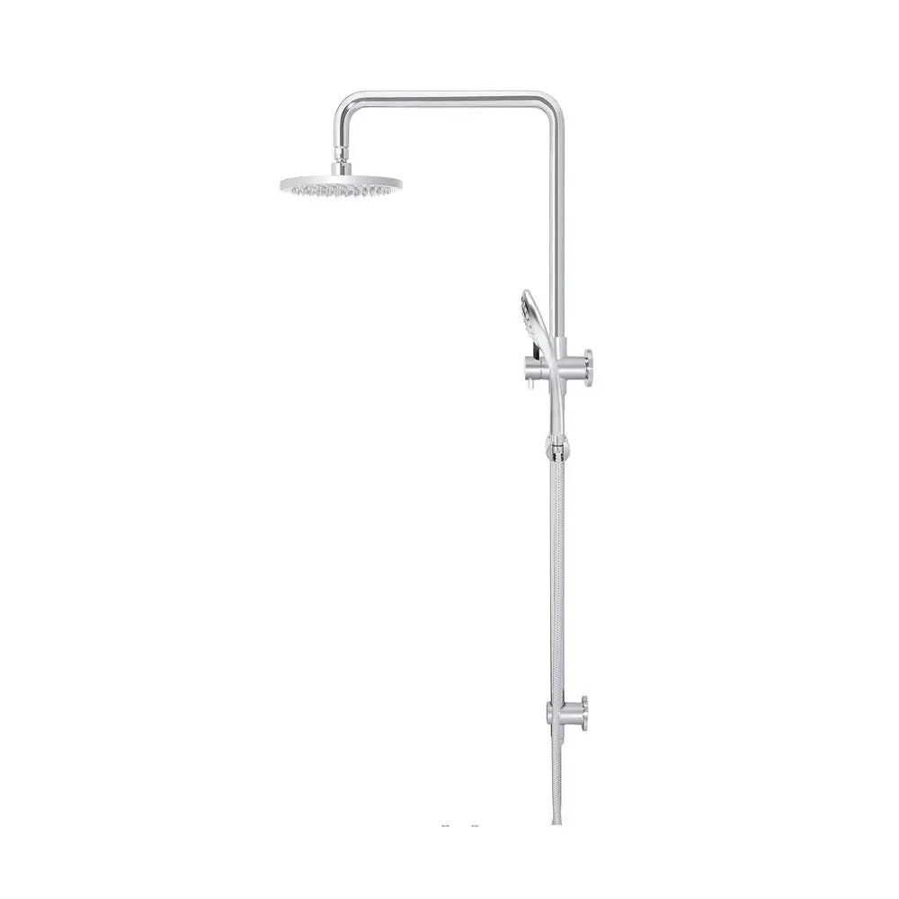 Meir Round Combination Shower Rail 200mm Rose, Three Function Hand Shower Chrome MZ0704-C