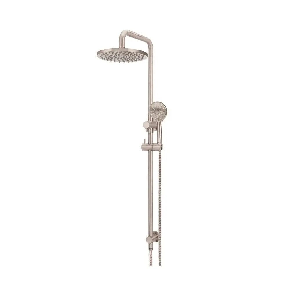 Meir Round Combination Shower Rail 200mm Rose, Three Function Hand Shower Champagne MZ0704-CH