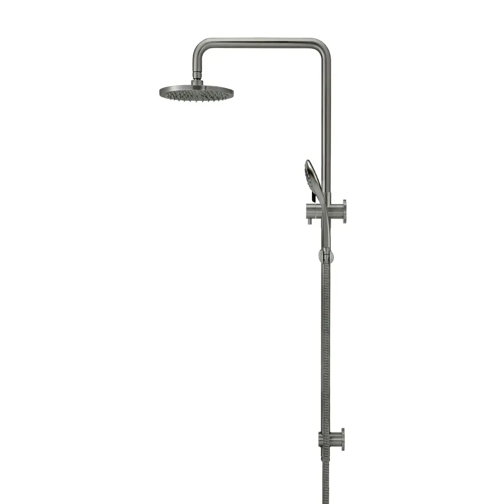 Meir Round Combination Shower Rail 200mm Rose, Three Function Hand Shower Shadow MZ0704-PVDGM