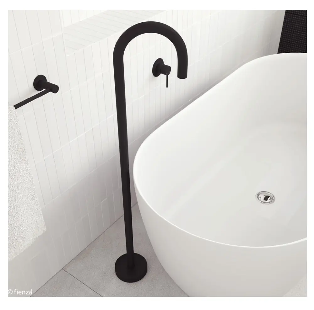 Fienza Hustle Floor Mount Bath Spout Matte Black SP8016MB