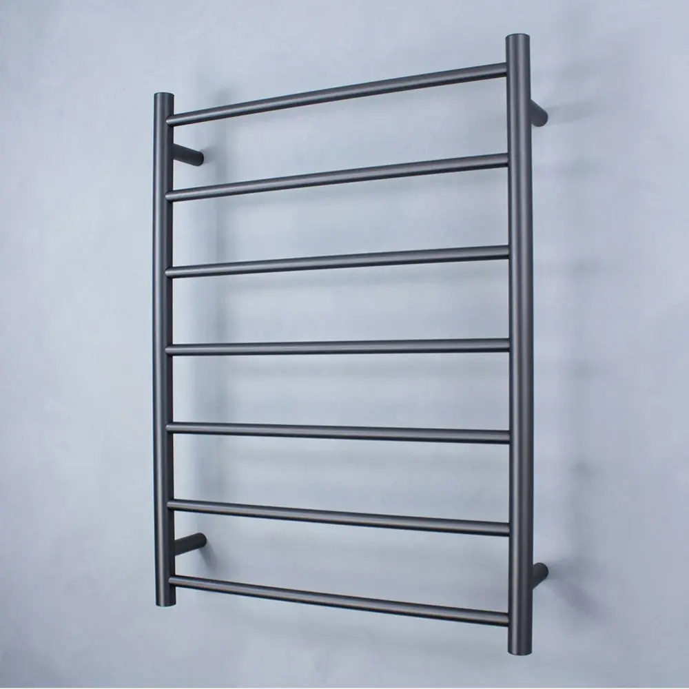 Radiant Round 7 Bar Heated Rail 600mmx800mm (Right Wiring) Gun Metal Grey GMG-RTR01RIGHT