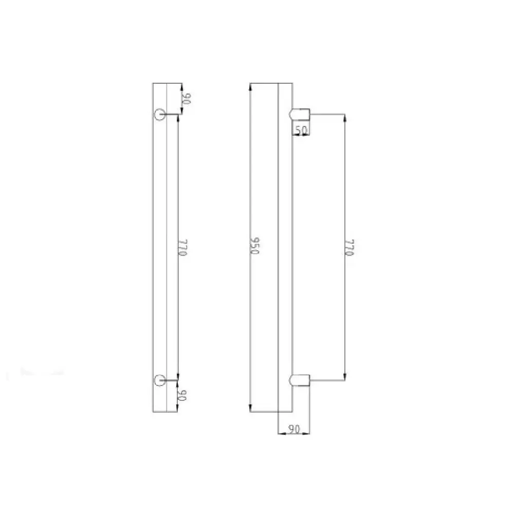 Radiant Vertical Round Single Bar Heated Mirror Polished Finish VTR-950