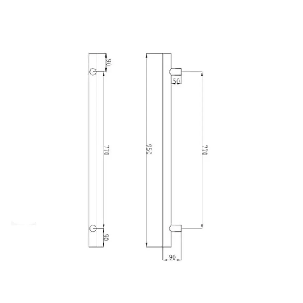 Radiant Vertical Round Single Bar Heated Brushed Gold GLD-VTR-950