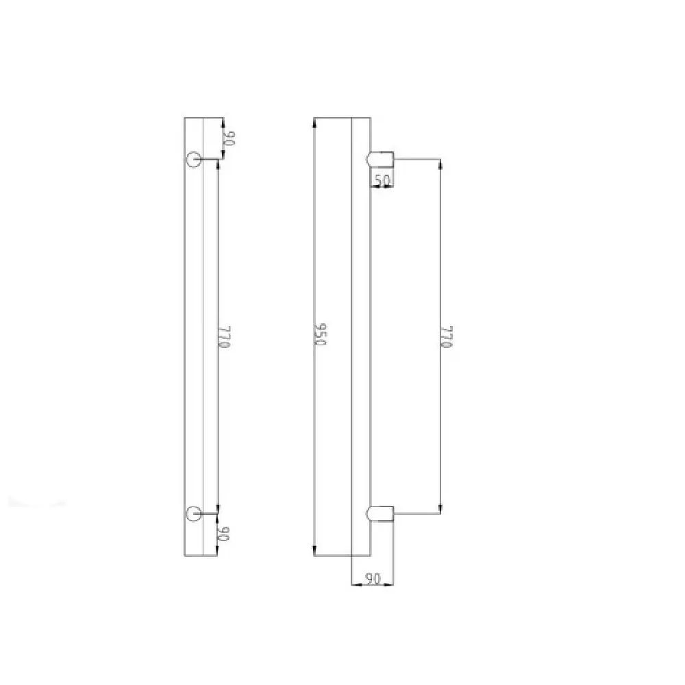 Radiant Vertical Round Single Bar Heated Gun Metal Grey GMG-VTR-950