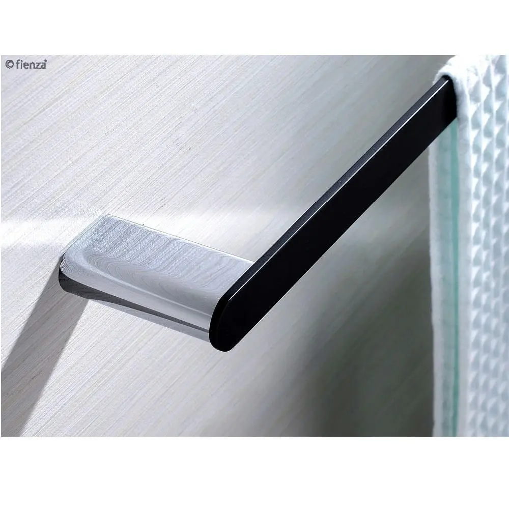 Fienza Lincoln Single 900mm Towel Rail Chrome/ Matte Black 86001900