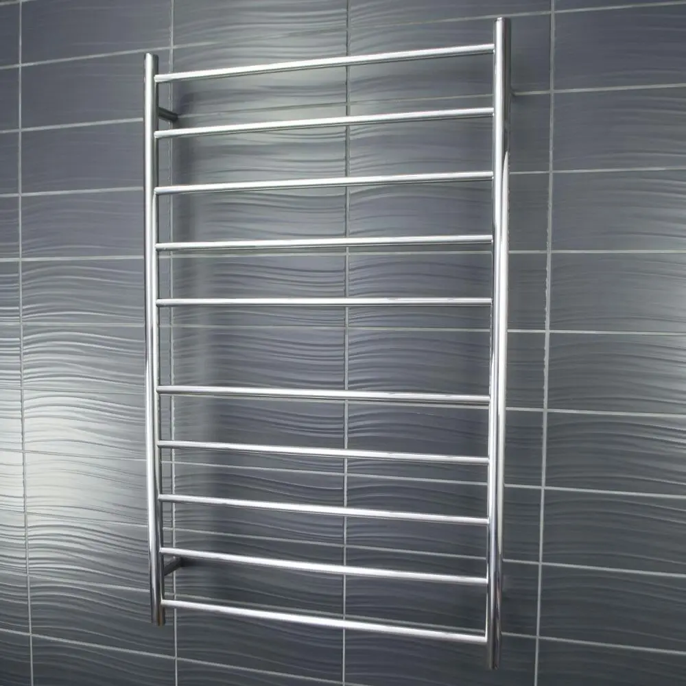 Radiant Polished 750 x 1200mm Round Heated Towel Rail (Left Wiring) RTR04LEFT