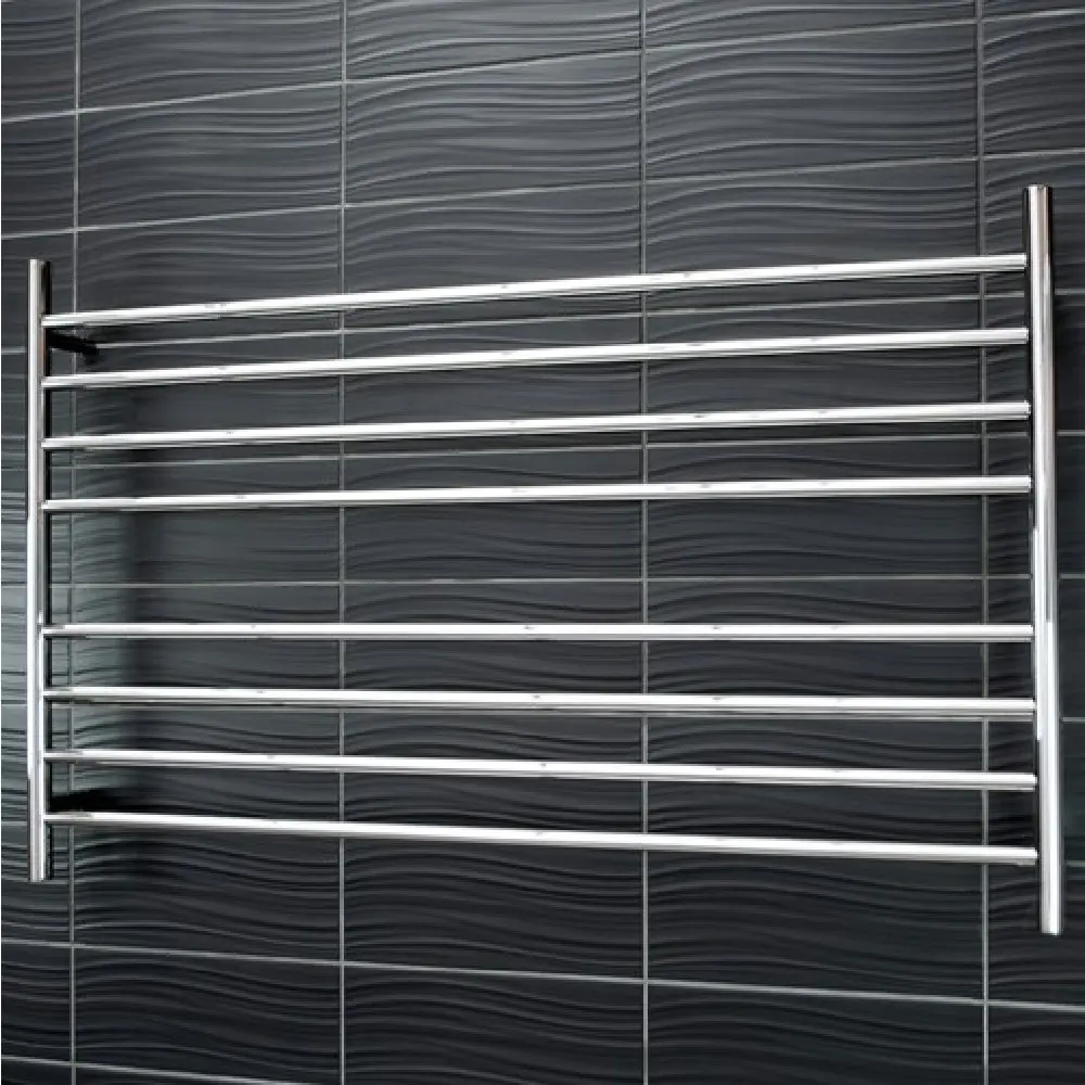 Radiant Polished 1300 x 750mm Round Heated Towel Rail (Left Wiring) RTR09LEFT