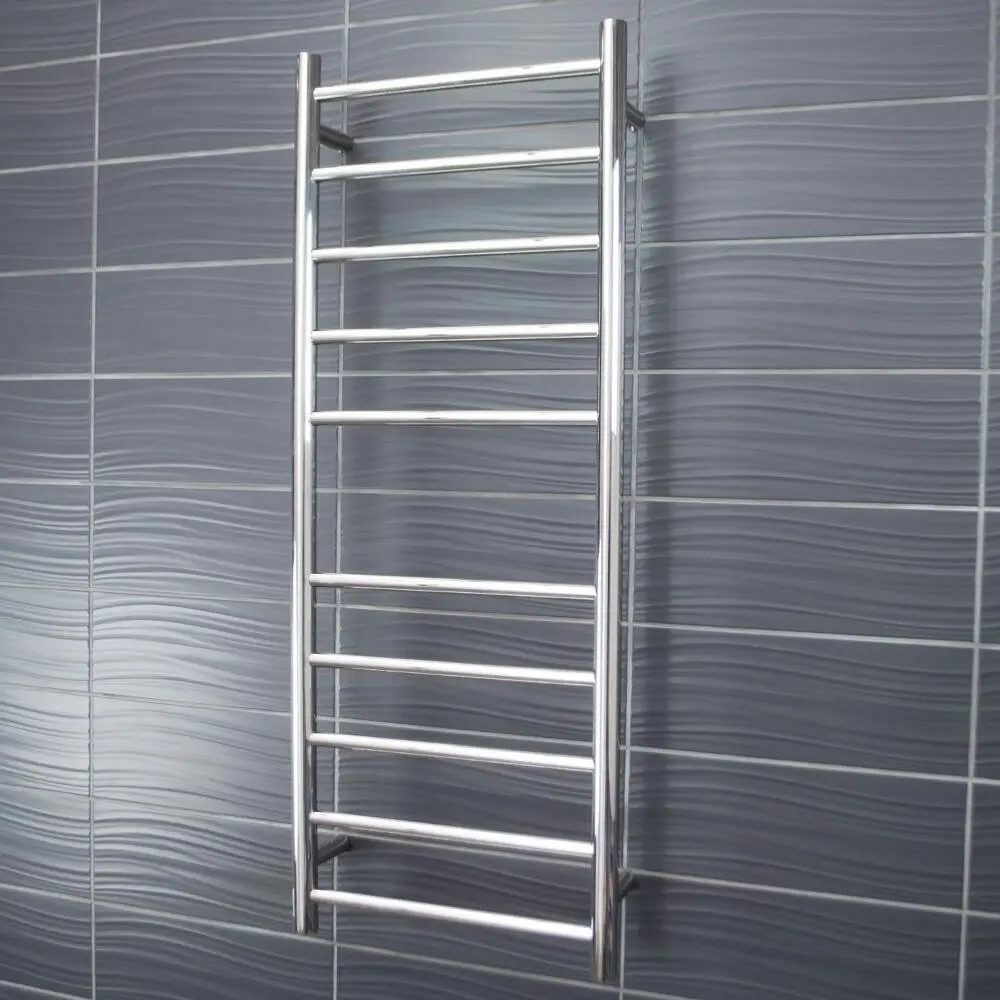 Radiant Polished 430 x 1100mm Round Heated Towel Rail (Right Wiring) RTR430RIGHT