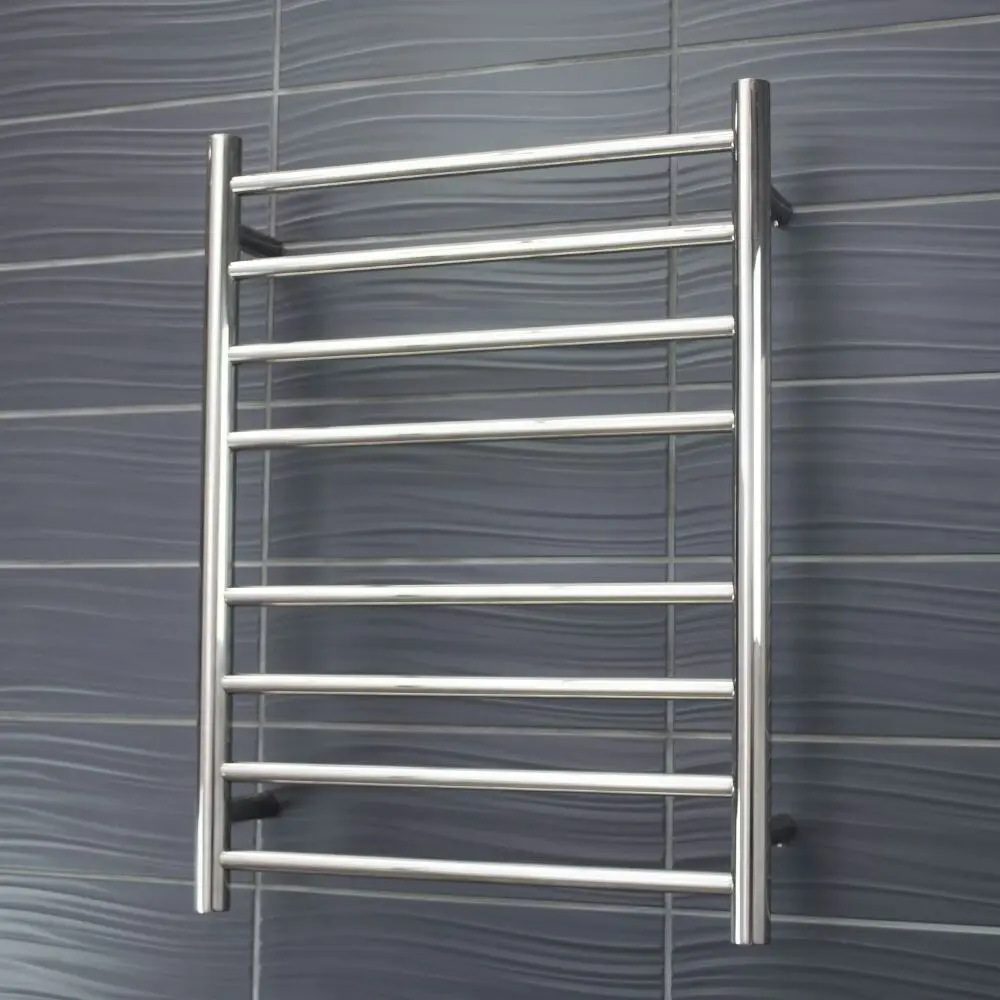 Radiant Polished 530 x 700mm Round Heated Towel Rail (Left Wiring) RTR530LEFT