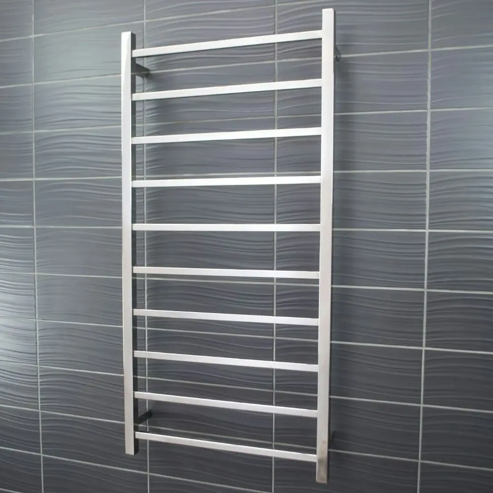 Radiant Polished 600 x 1200mm Square Heated Towel Rail (Left Wiring) STR02LEFT