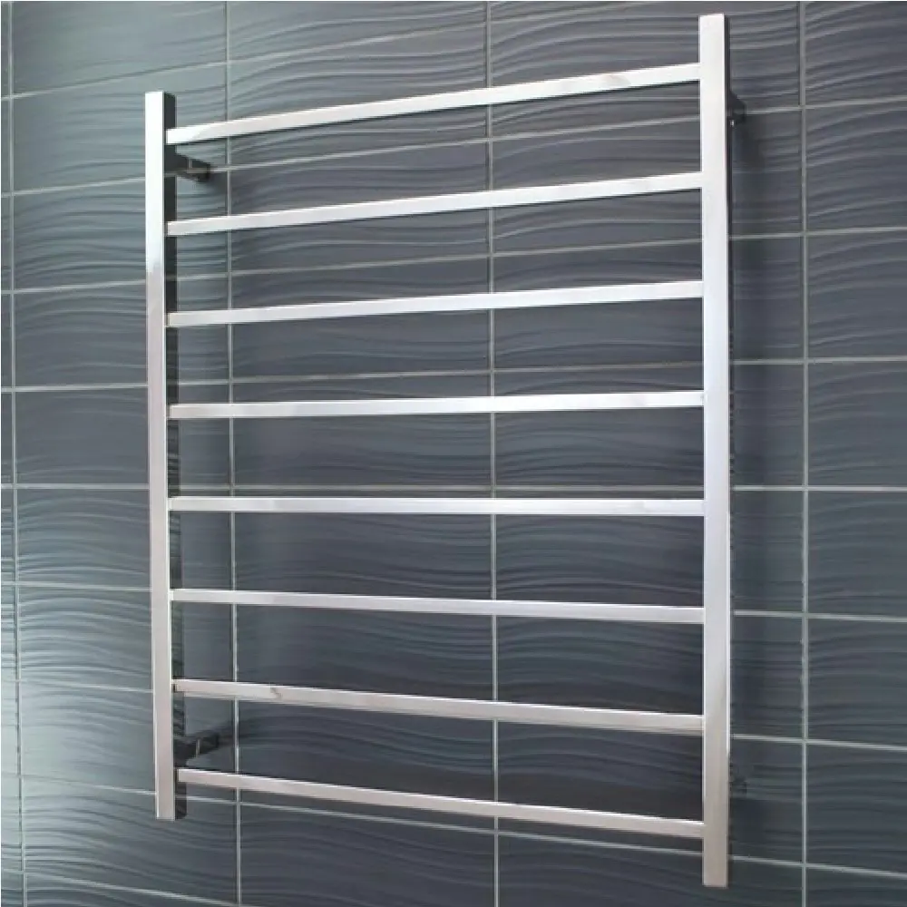 Radiant Polished 800 x 1000mm Square Heated Towel Rail (Left Wiring) STR05LEFT