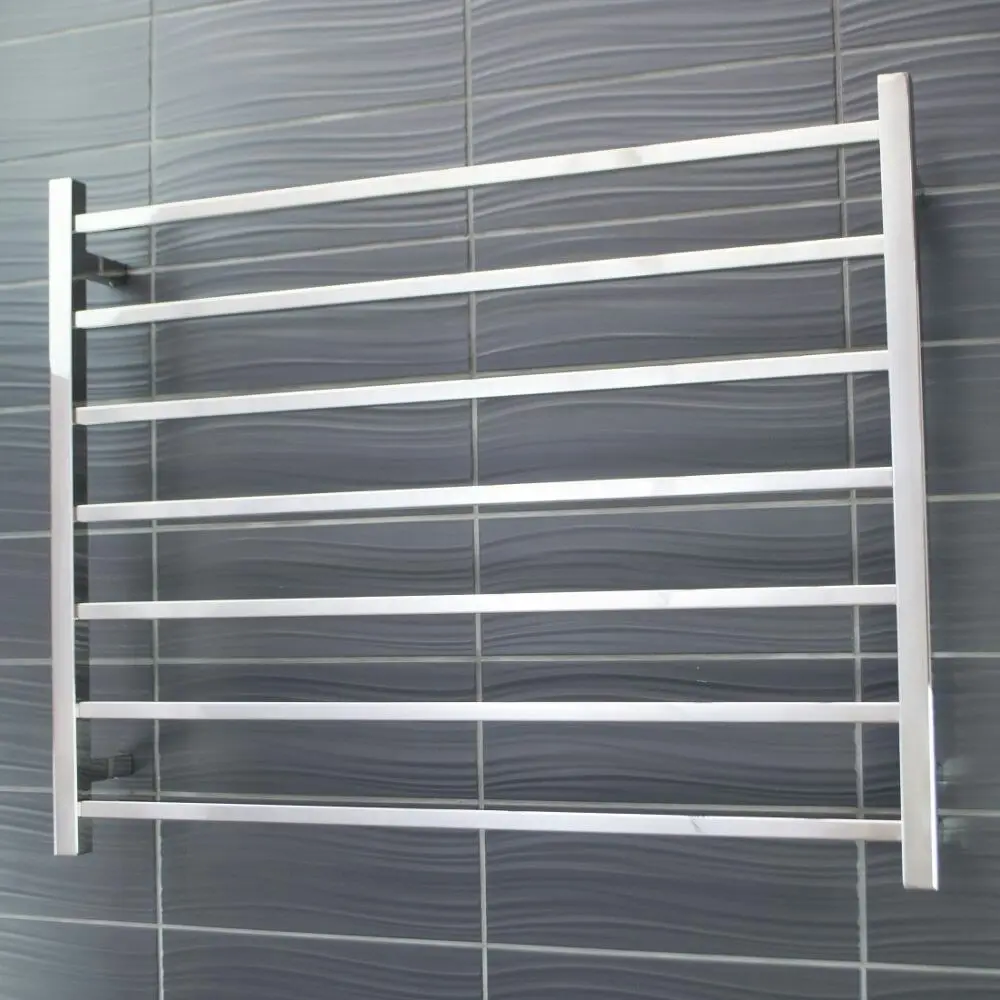 Radiant Polished 950 x 750mm Square Heated Towel Rail (Left Wiring) STR06LEFT