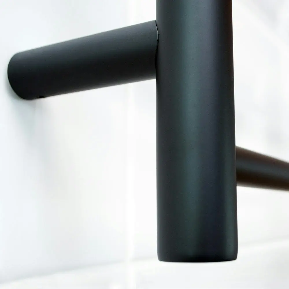 Radiant Matte Black 750 x 550mm Round Non Heated Towel Rail BLTR03