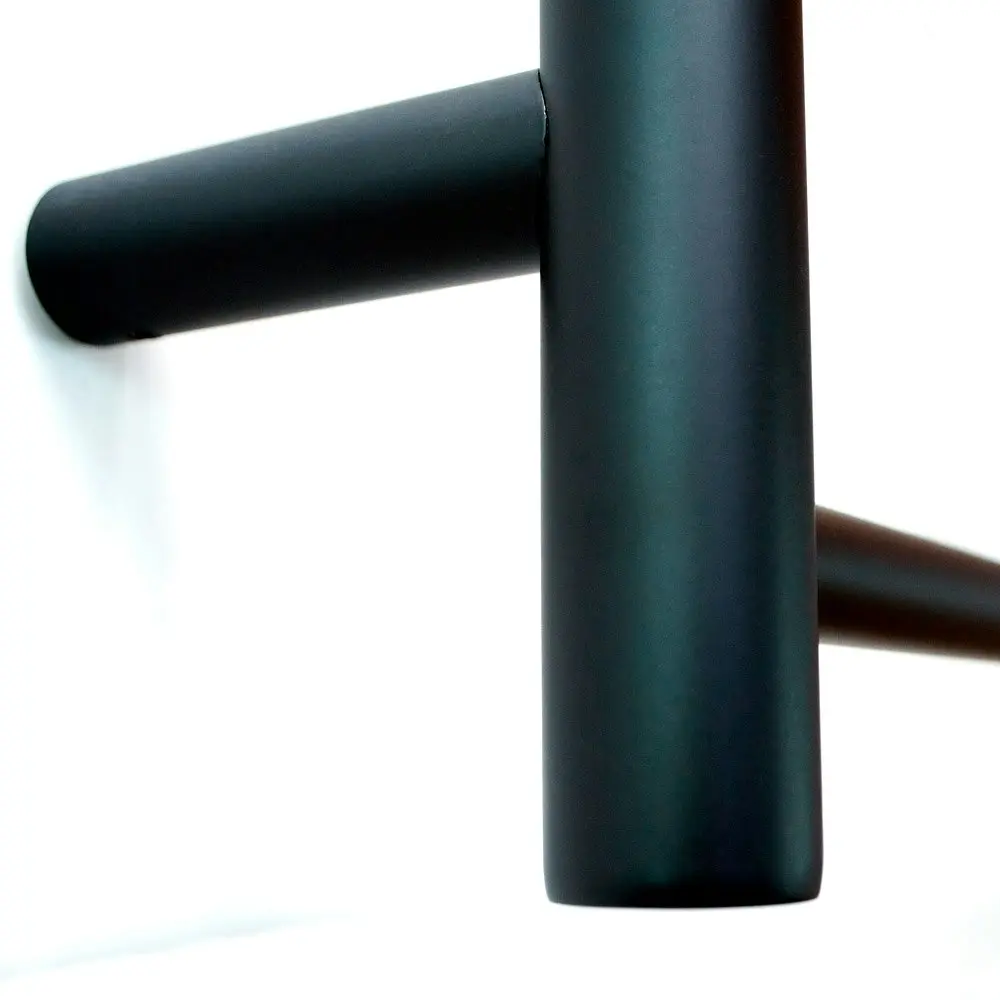 Radiant Matte Black 530 x 700mm Round Non Heated Towel Rail BLTR530