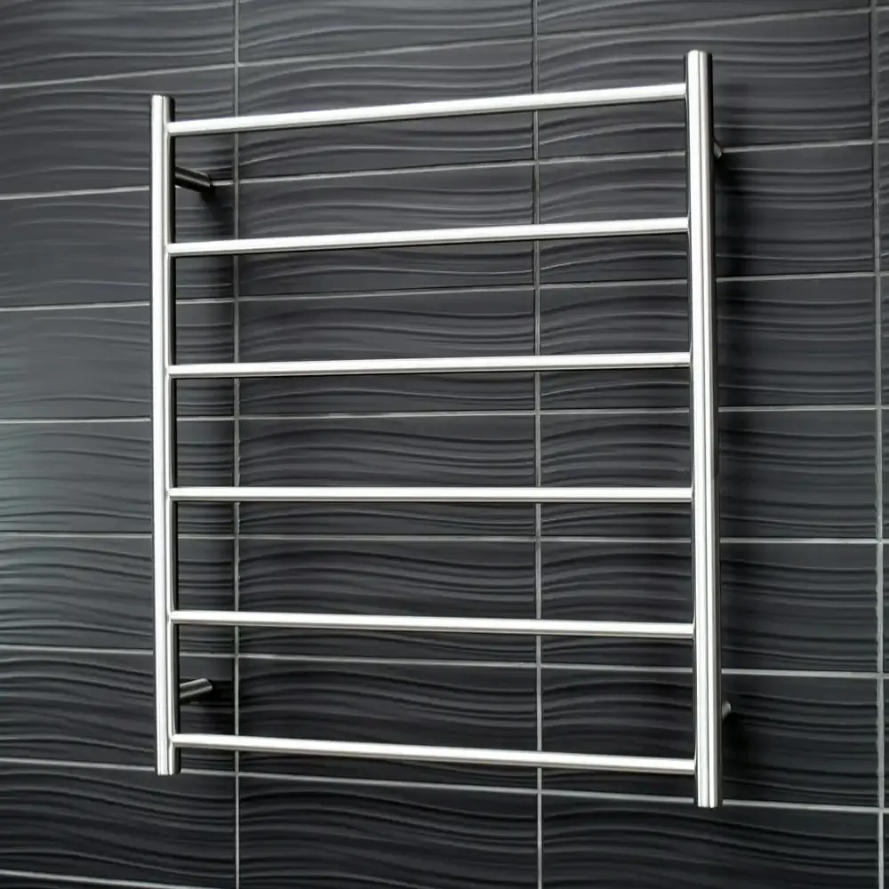 Radiant Brushed 700 x 830mm Round Non Heated Towel Rail BRU-LTR01-700