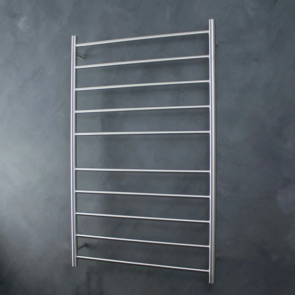 Radiant Brushed 750 x 1200mm Round Heated Towel Rail (Left Wiring) BRU-RTR04LEFT