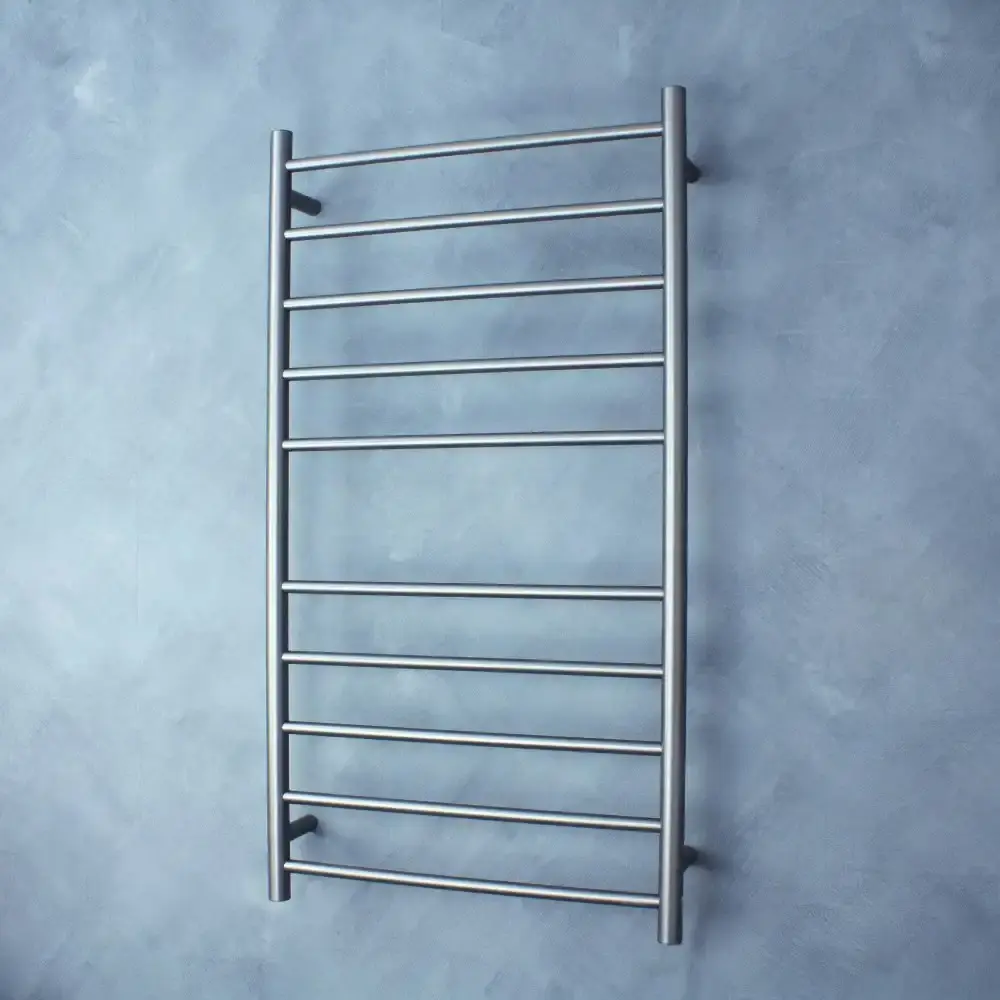 Radiant Gun Metal Grey 600 x 1100mm Round Heated Towel Rail (Right Wiring) GMG-RTR02RIGHT