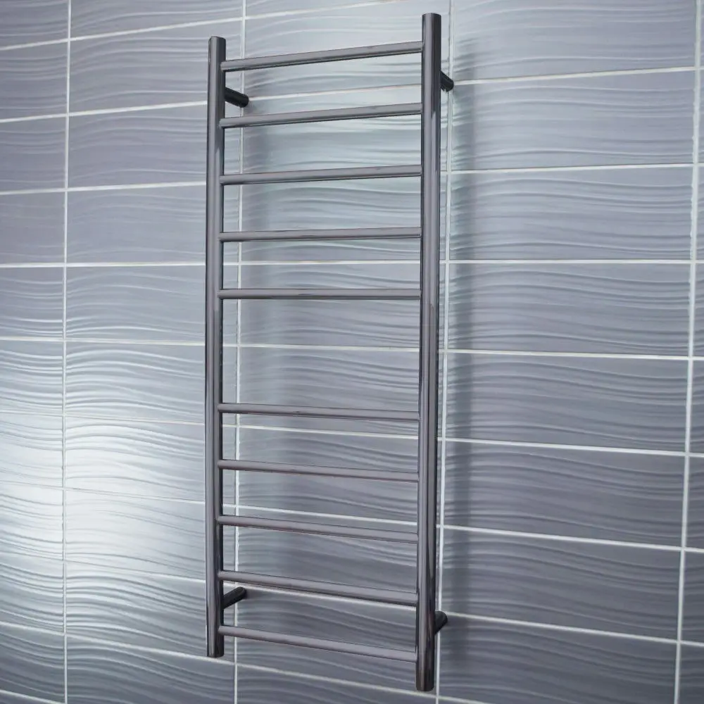 Radiant Gun Metal Grey 430 x 1100mm Round Heated Towel Rail (Left Wiring) GMG-RTR430LEFT