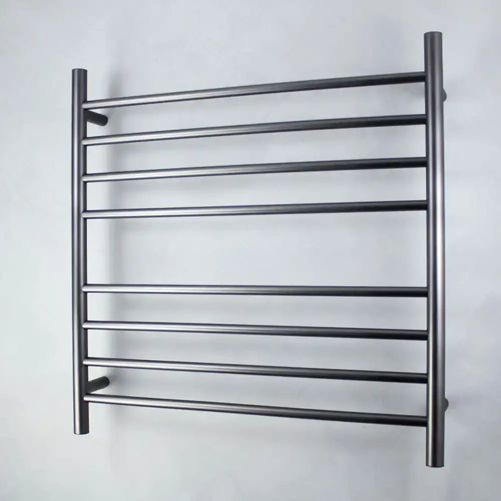 Radiant Gun Metal Grey 750 x 750mm Round Heated Towel Rail (Left Wiring) GMG-RTR06LEFT