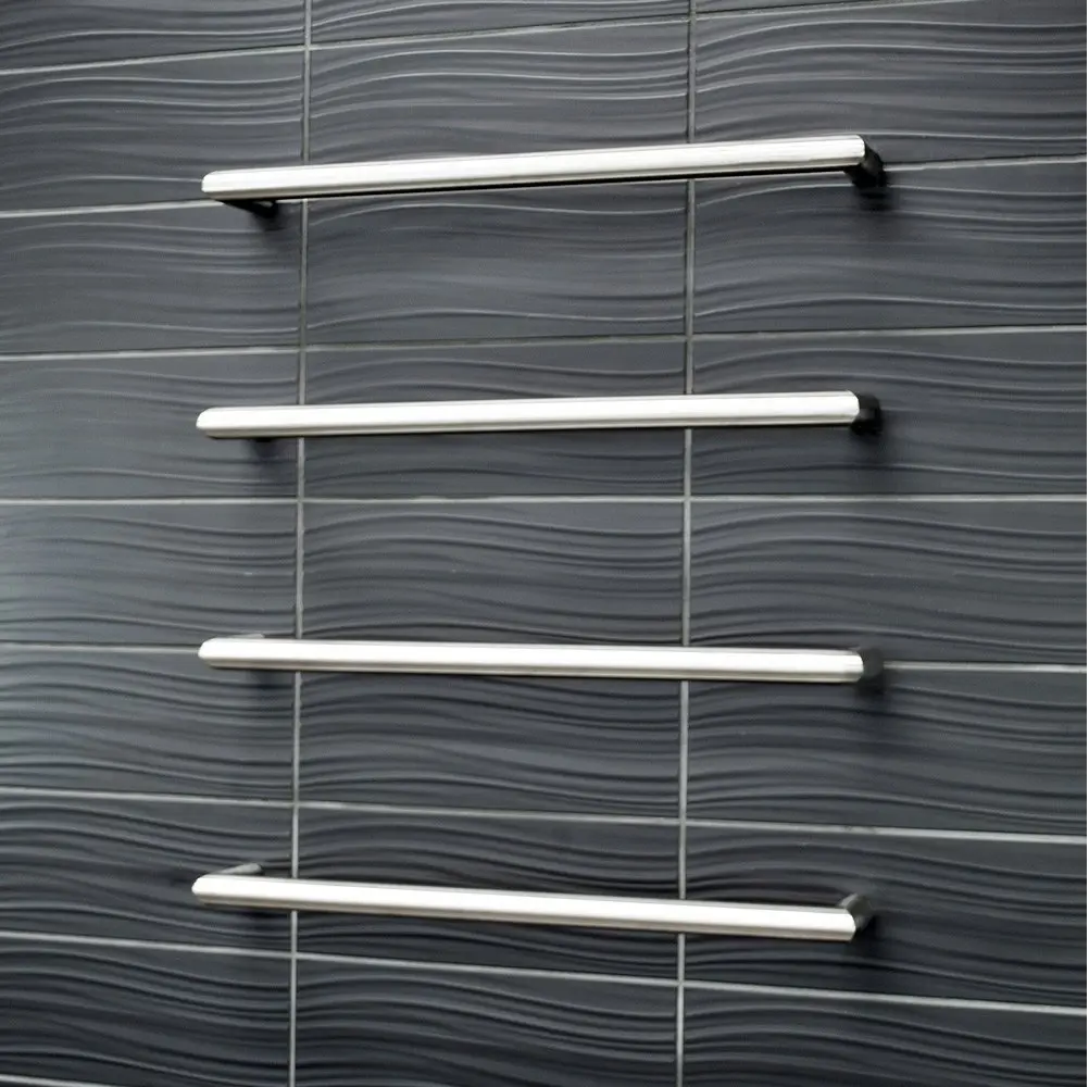 Radiant Polished 500mm Round Single Bar Heated Towel Rail (Left or Right Wiring) SBRTR-500