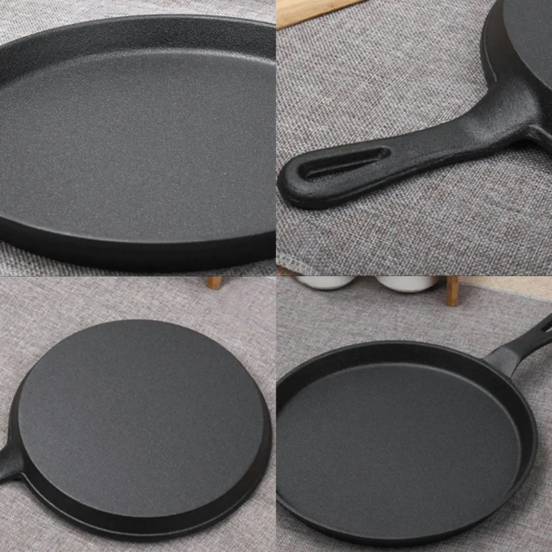 Soga 26cm Round Cast Iron Frying Pan Skillet Griddle Sizzle Platter