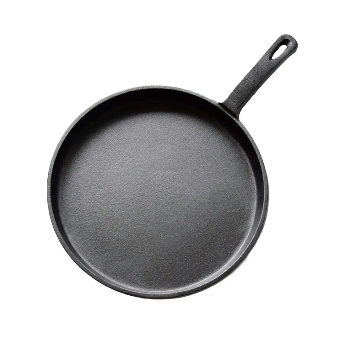 Soga 26cm Round Cast Iron Frying Pan Skillet Griddle Sizzle Platter