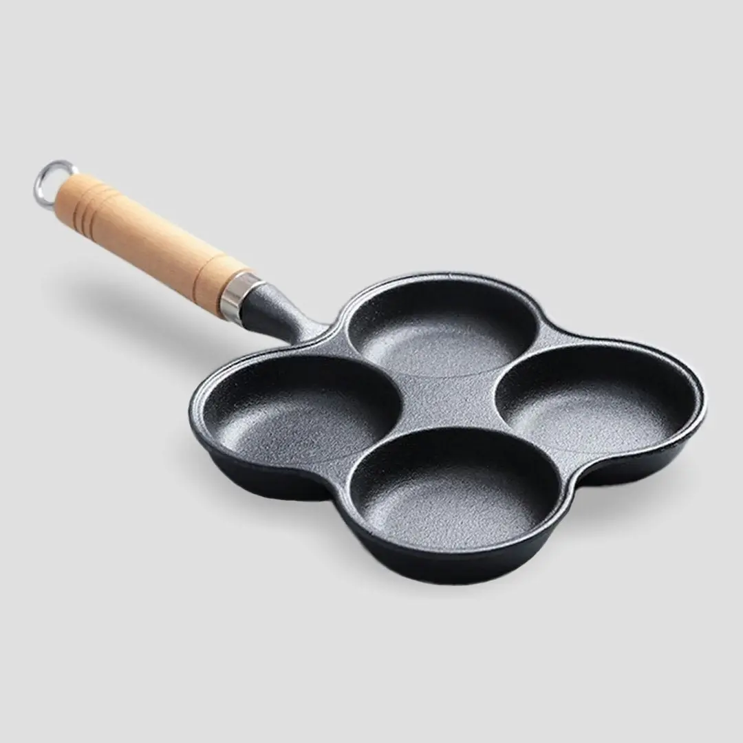 Soga 4 Mold Multi-Portion Cast Iron Breakfast Fried Egg Pancake Omelet Fry Pan