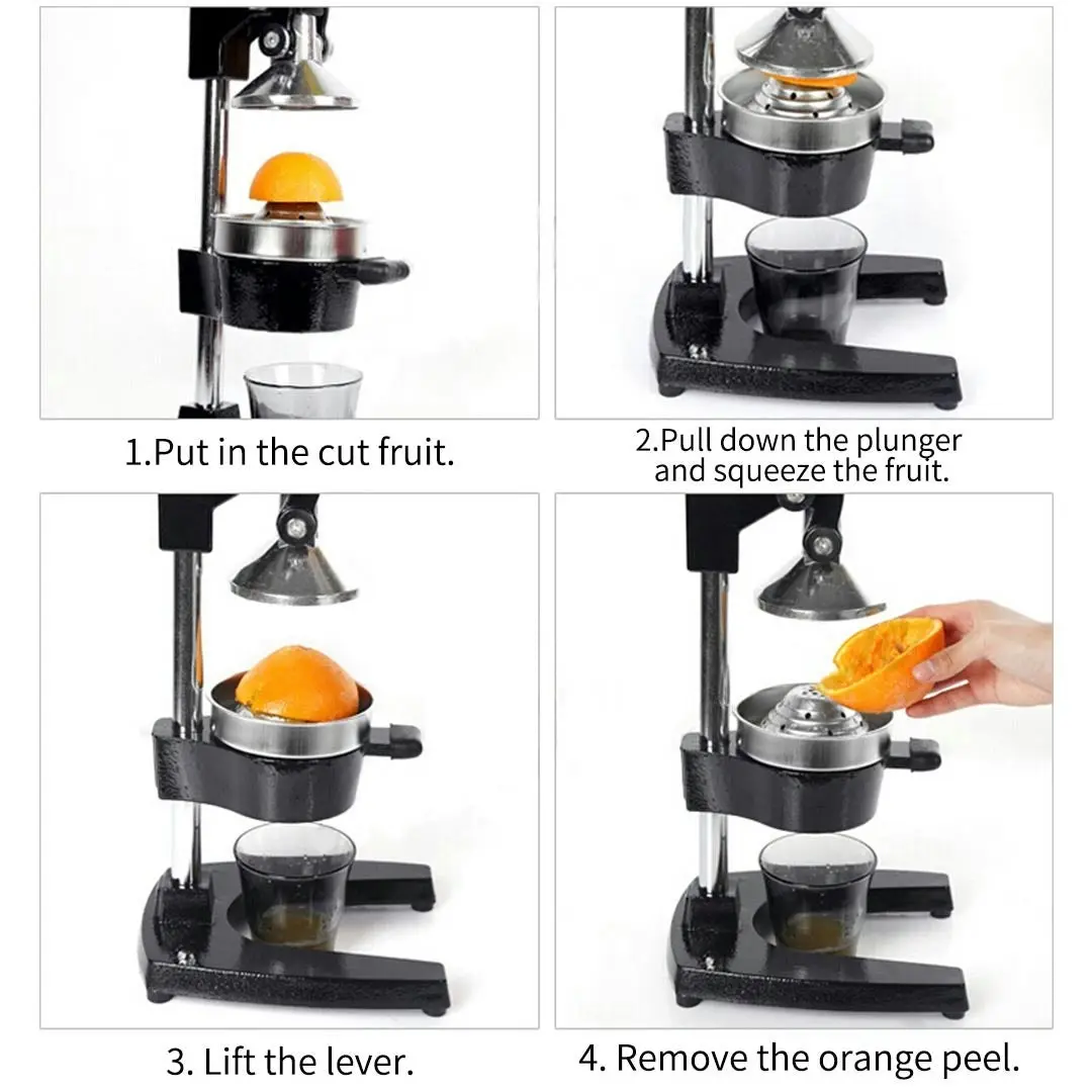 Soga Commercial Manual Juicer Hand Press Juice Extractor Squeezer Orange Citrus Black