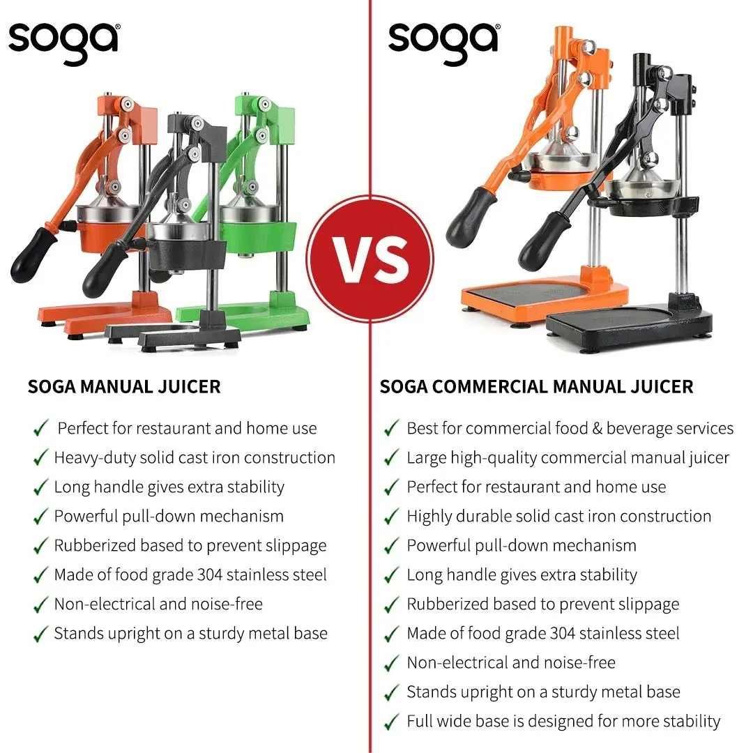 Soga Commercial Manual Juicer Hand Press Juice Extractor Squeezer Orange Citrus Green