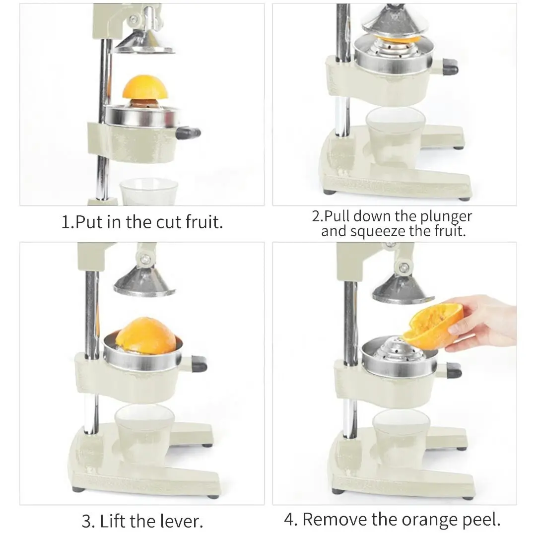 Soga Commercial Manual Juicer Hand Press Juice Extractor Squeezer Orange Citrus White