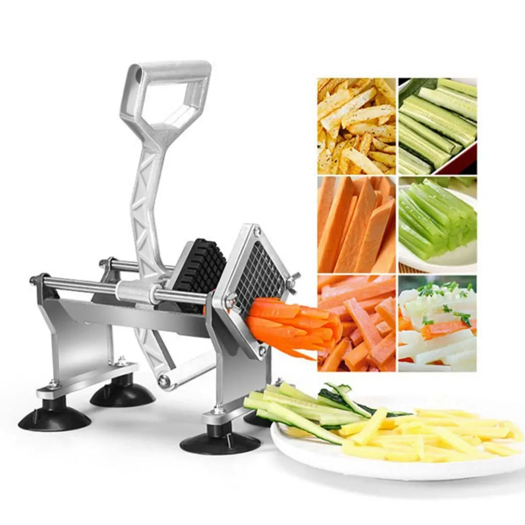 Soga Stainless Steel Potato Cutter Commercial-Grade French Fry and Fruit/Vegetable Slicer with 3 Blades