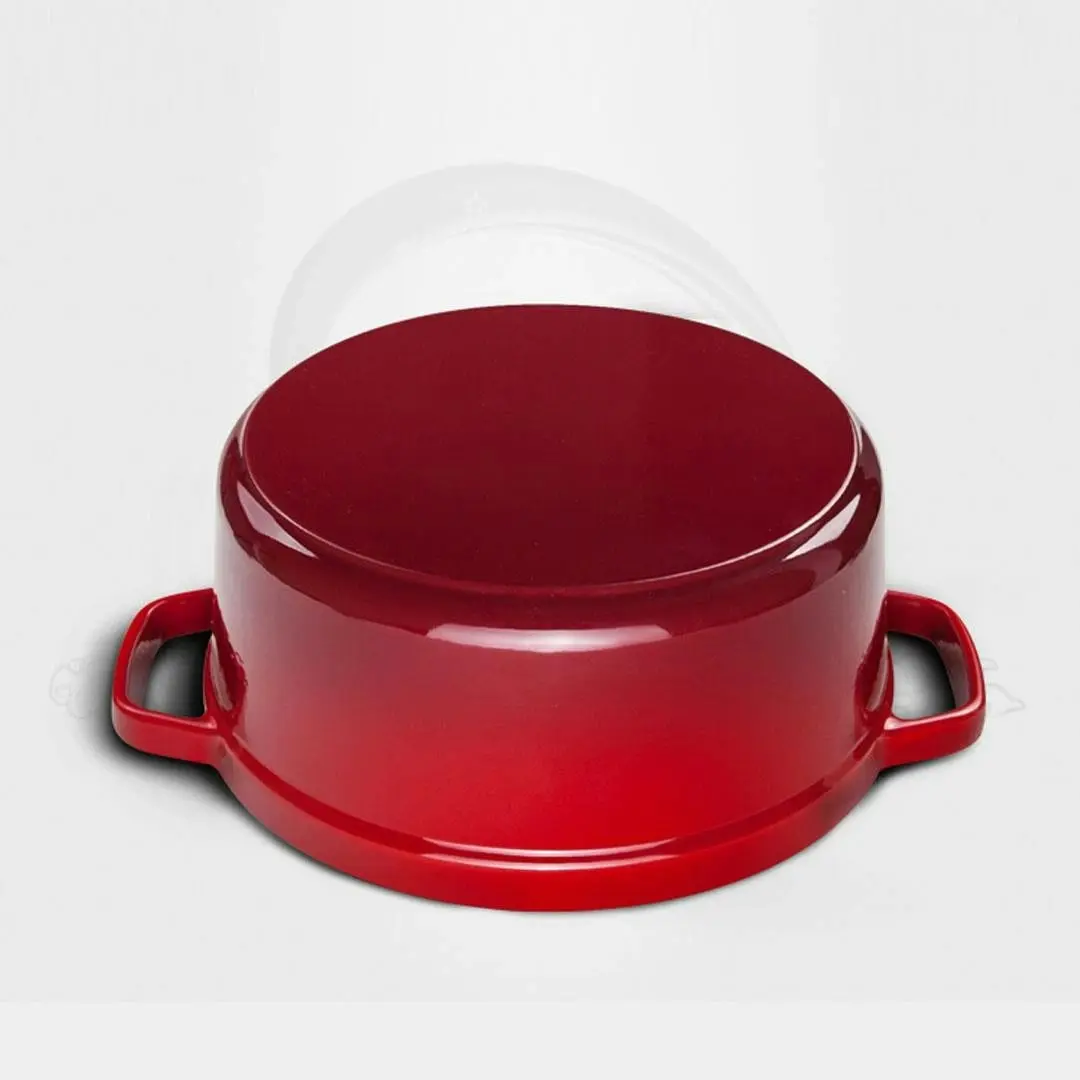 Soga Cast Iron Enamel Porcelain Stewpot Casserole Stew Cooking Pot With Lid 5L Red 26cm